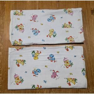 2 Vintage Baby Receiving Blanket Medline Cotton Chick Duckling